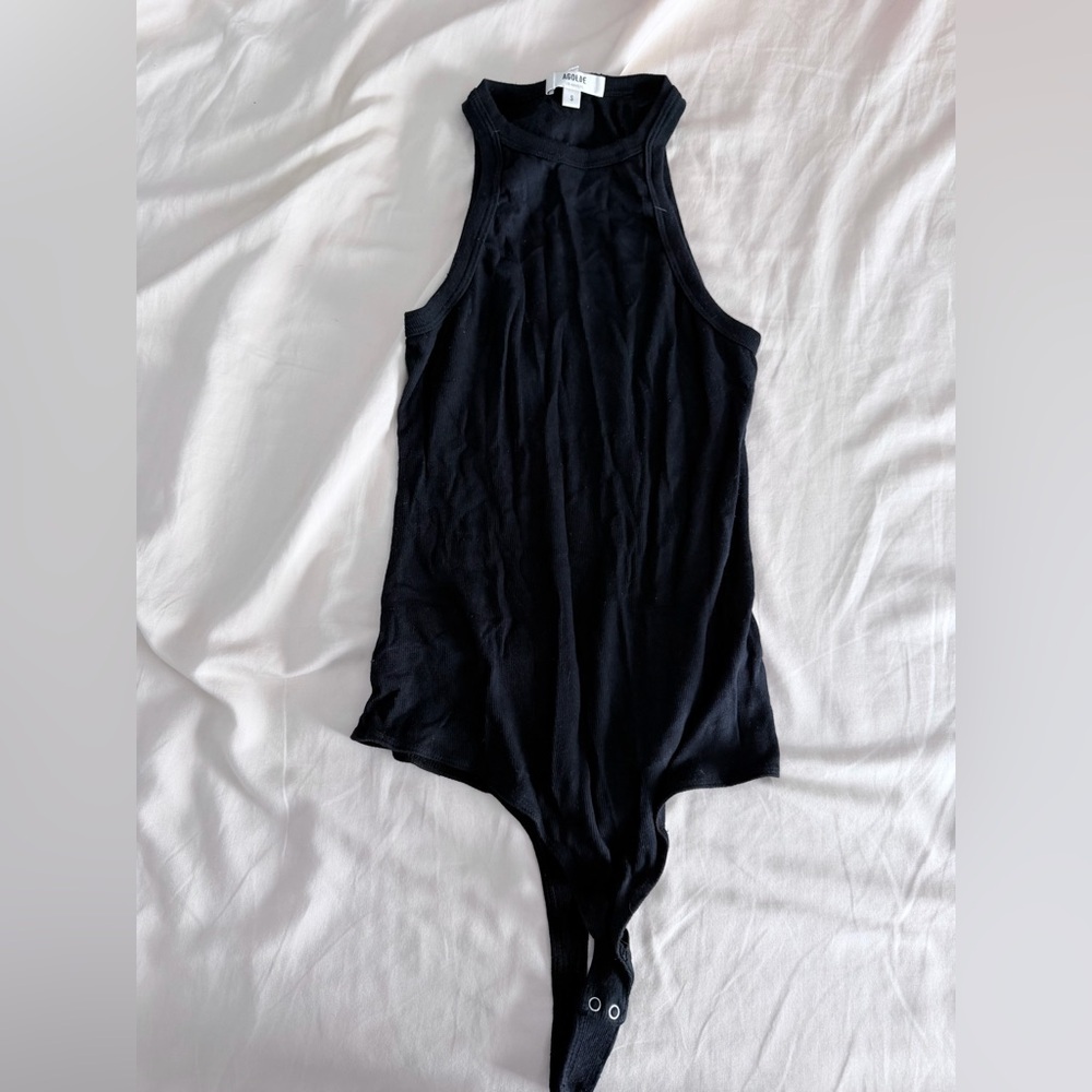 Agolde black high-neck bodysuit small